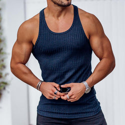 Vertical Stripe Fashion Sportswear Breathable Training Sleeveless