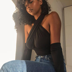 Damen Halterneck Top – Rückenfrei &amp; Kurz | Vielseitiges Sommer-Camisole
