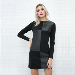 PU-Leder Kleid mit langen Ärmeln – Sexy &amp; Stilvoll