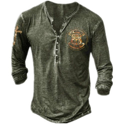 Men's Casual V-neck Long-sleeved T-shirt