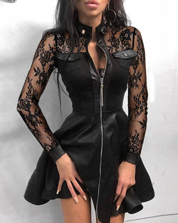 Modisches PU-Lederkleid mit Taillenbetonung – Elegant &amp; Stylisch