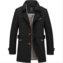 Men's Mid-Length Cotton Washed Plus Size Jacket