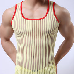 Men's vest mesh transparent vest