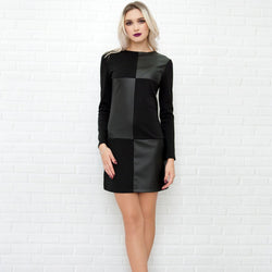 PU-Leder Kleid mit langen Ärmeln – Sexy &amp; Stilvoll