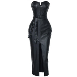 Sexy Rückenfreies PU-Lederkleid – Eleganz trifft auf Verführung