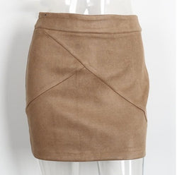 Leder-Wildleder Bleistiftrock – Eleganter Minirock mit figurbetonter Passform