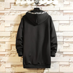 Men's Fashion Solid Color Hooded Mid-Length Coat
