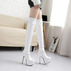 Elegante Overknee-Stiletto-Stiefel mit Plateau – Fashion Edition