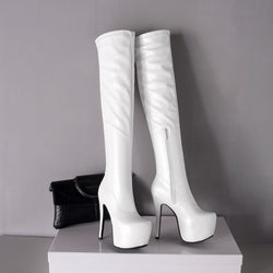 Elegante Overknee-Stiletto-Stiefel mit Plateau – Fashion Edition