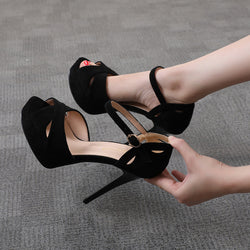 Sexy Stiletto Plateau Sandalen – Offene High Heels für Damen
