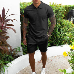 Men's Casual Short-sleeved Slim Shorts Suit