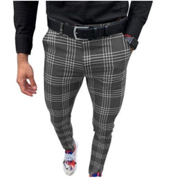 Large Plaid Striped Casual Fashion Foot Pants