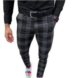 Large Plaid Striped Casual Fashion Foot Pants
