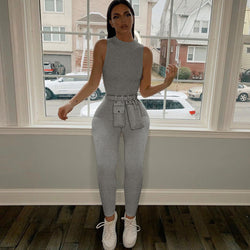 Ärmelloser Fitness Jumpsuit für Damen – Atmungsaktiv & Figurbetont