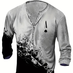 Men's Digital Printing Casual Long Sleeve