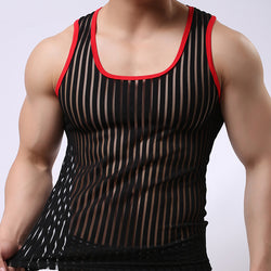 Men's vest mesh transparent vest