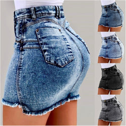 High Waist Sexy Pencil Jeans Skirt – Figurbetonter Denim-Minirock