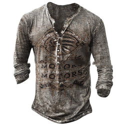 European And American New Fashion Casual Printing Long-sleeved T-shirt Men