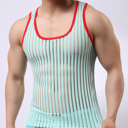 Men's vest mesh transparent vest