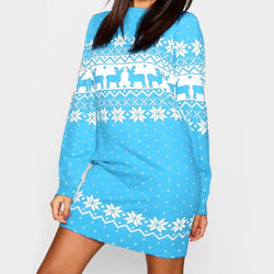 Printed Crew Neck Dress