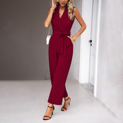 Eleganter Freizeit-Jumpsuit für Damen – Ärmellos &amp; High-Waist