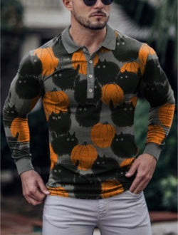 Fashion New Men's 3D Printed Long-sleeved Top