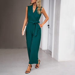 Eleganter Freizeit-Jumpsuit für Damen – Ärmellos &amp; High-Waist