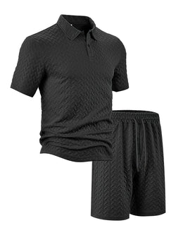 Summer Lapels Casual Short Sleeve Men's Shirt Suit