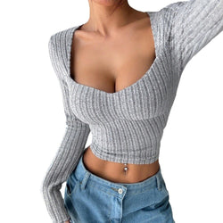 Cropped Langarmshirt mit Strukturstreifen – Modern Street Edition