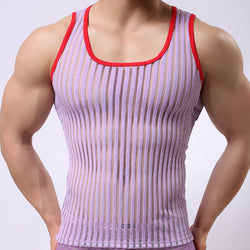 Men's vest mesh transparent vest