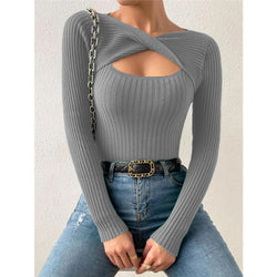 Hohlstrick-Pullover mit Asymmetrischem Schnitt – Trend Edition