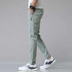 Summer Thin Ice Silk Men's Simple Smooth Stretch Casual Pants