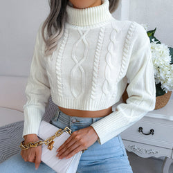 Cropped Strickpullover mit Rollkragen – Streetstyle Edition