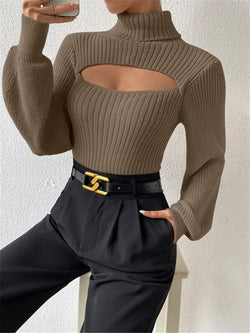 Sexy Oversized Rollkragen-Pullover mit Hohlmuster – Street Fashion Must-Have