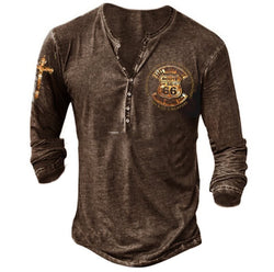 European And American New Fashion Casual Printing Long-sleeved T-shirt Men