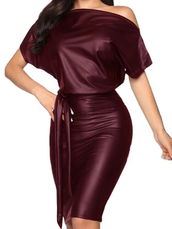 PU Bodycon Kleid – Sexy Leder-Look mit Kurzarm