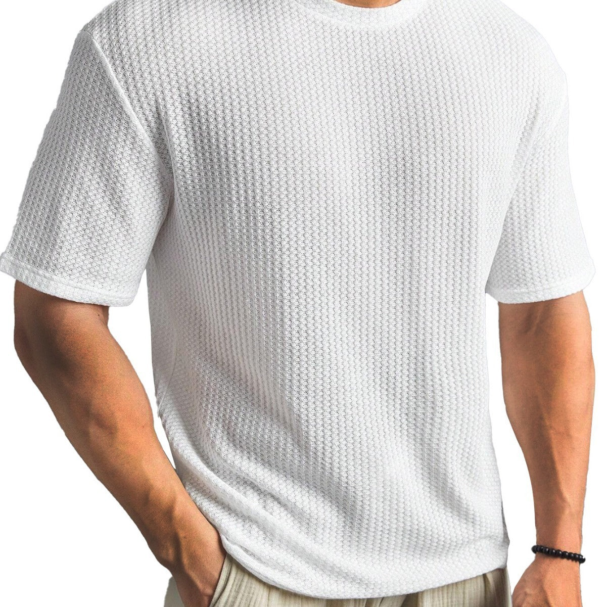 Casual Versatile Solid Color Men's Summer T-shirt