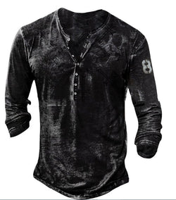 European And American New Fashion Casual Printing Long-sleeved T-shirt Men