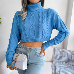 Cropped Strickpullover mit Rollkragen – Streetstyle Edition