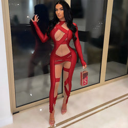 Sexy Langarm-Jumpsuit mit Ziernähten – Elegant & Figurbetont