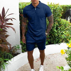 Men's Casual Short-sleeved Slim Shorts Suit