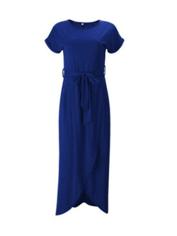 Langes Sommerkleid mit Gürtel &amp; Beinschlitz – Elegant &amp; Luftig