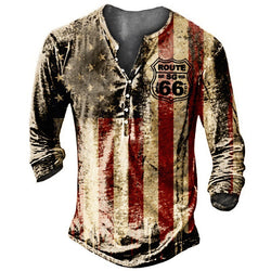 Men's Casual V-neck Long-sleeved T-shirt