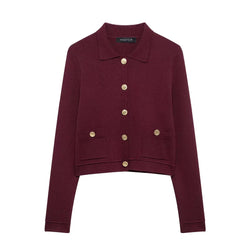 Strick Zweiteiler Damen – Eleganter Cardigan mit Knöpfen & Minirock