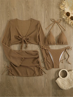Sexy Damen Bikini Set – 4-teilig, High Waist, ohne Bügel