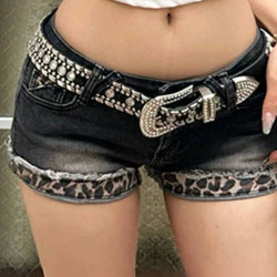 Vintage Denim Y2K Shorts Frauen Grunge Coquette Low Rise Skinny Jeans Shorts