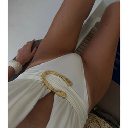 Sexy Micro Bikini 3-teilig – Halter Neck Biquini mit Mini Sarong Rock für Damen