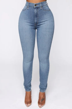 Damen High-Waist Denim-Bleistifthose – Streetstyle trifft Komfort