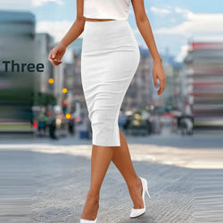Eleganter Bleistiftrock mit Reißverschluss – Mid-Length Rock aus Polyester im Business & Casual Stil
