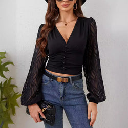 Elegantes Damen Langarmshirt mit Applikationen